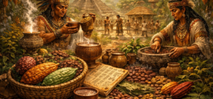 Origen del chocolate: ilustración del cacao y de su preparación en Mesoamérica